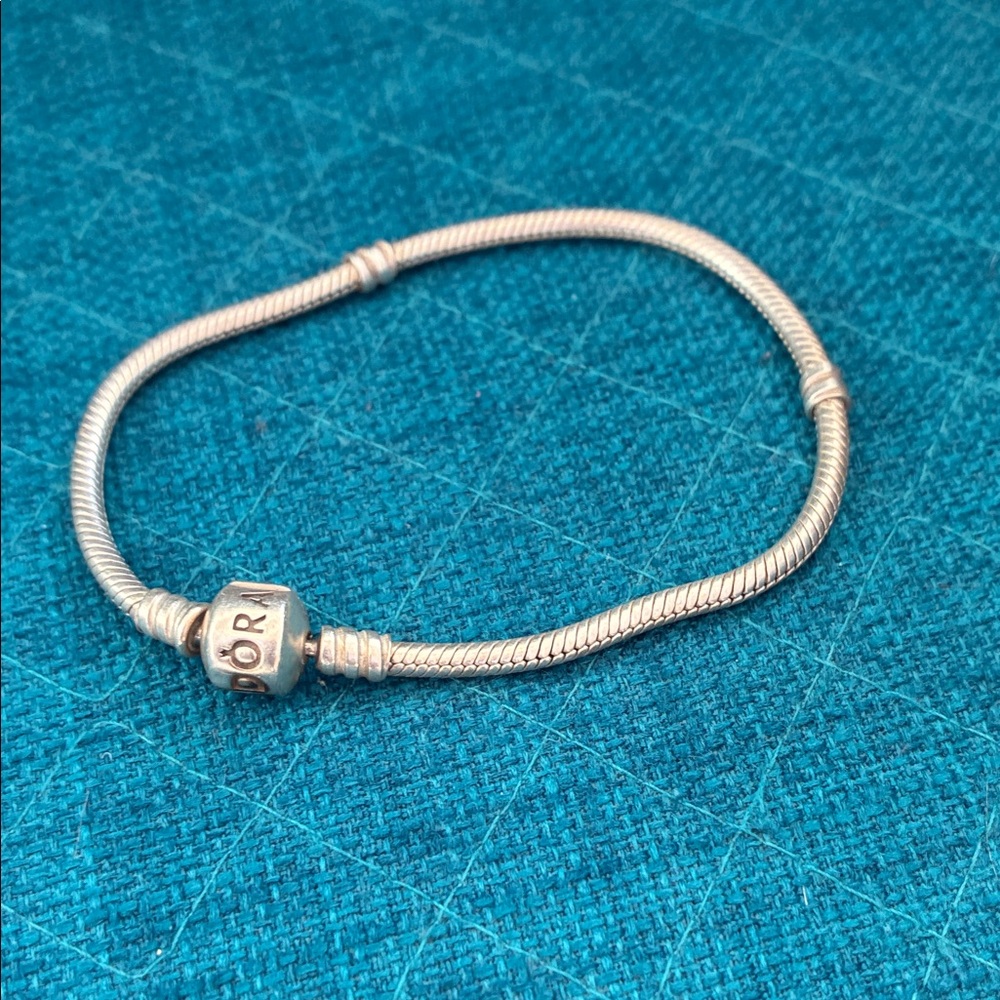 Pandora barrel clasp snake chain bracelet 7.5 inches